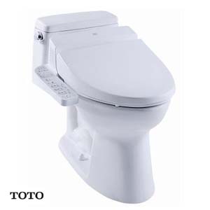 Bồn cầu 1 khối nắp rửa điện tử Washlet TOTO MS864W3 (Nắp TCF6411A)