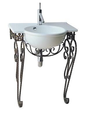 Chậu rửa Lavabo liền bàn Caesar LF5306 + Chân sắt mỹ thuật IS006