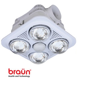 Đèn sưởi nhà tắm Braun BU04 (4 bóng âm trần)