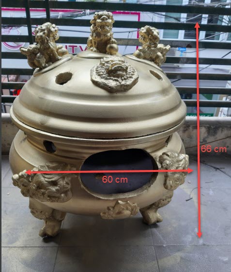 Lư hóa vàng đường kính 60cm